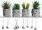 4 Pack Artificial Succulent Potted Plant Set – Faux Mini Succulents with Cement Pots for Office Desk, Shelf, Bathroom, Window Sill & Home Decor Gift